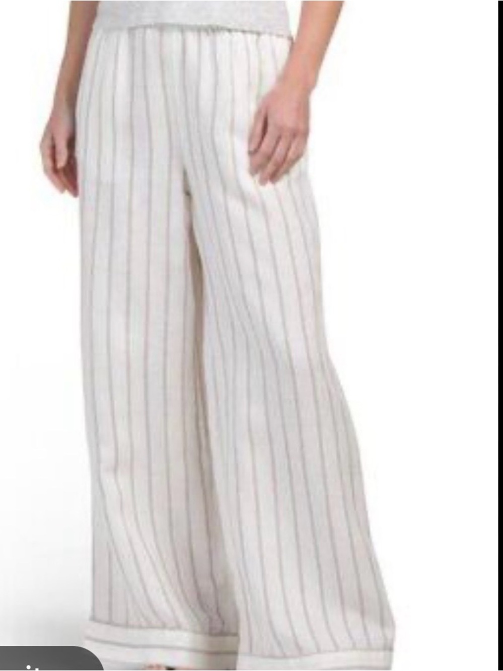 Joie Cream Wide-Leg Striped Pants brand new no tag